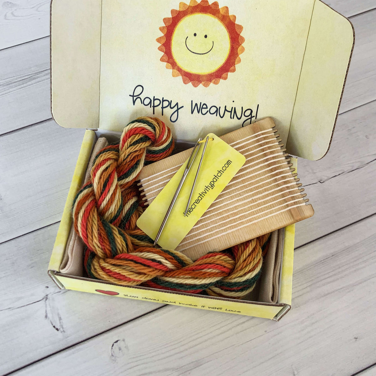 Tiny Wooden Loom Kit - Baby Alpaca  - Autumn Colors