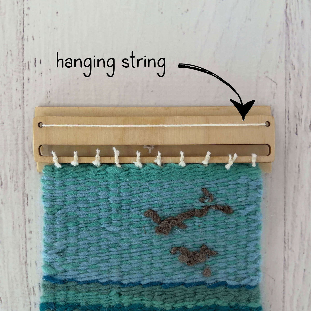 Wood Hanger - Hidden Hanging String - 9.25 Inches Wide
