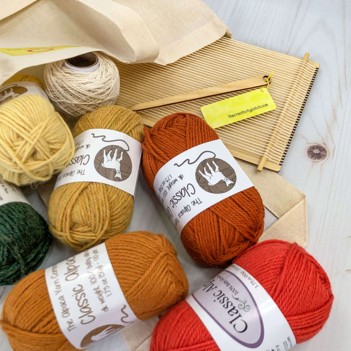 Wood Loom Weaving Kit - Alpaca Yarn  - Colors of Autumn