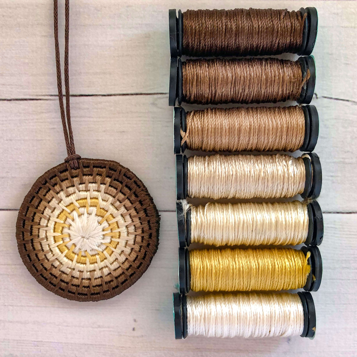 Silk Coiled Pendant Kit - Brown
