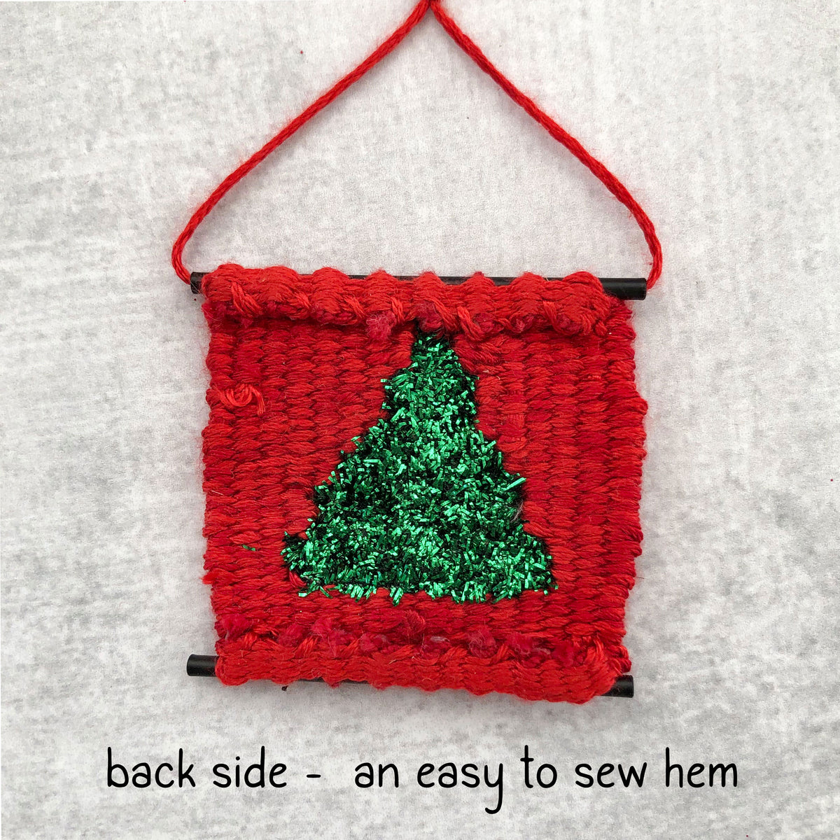 Tiny Loom  Kit- Handwoven Christmas Tree Ornament Kit