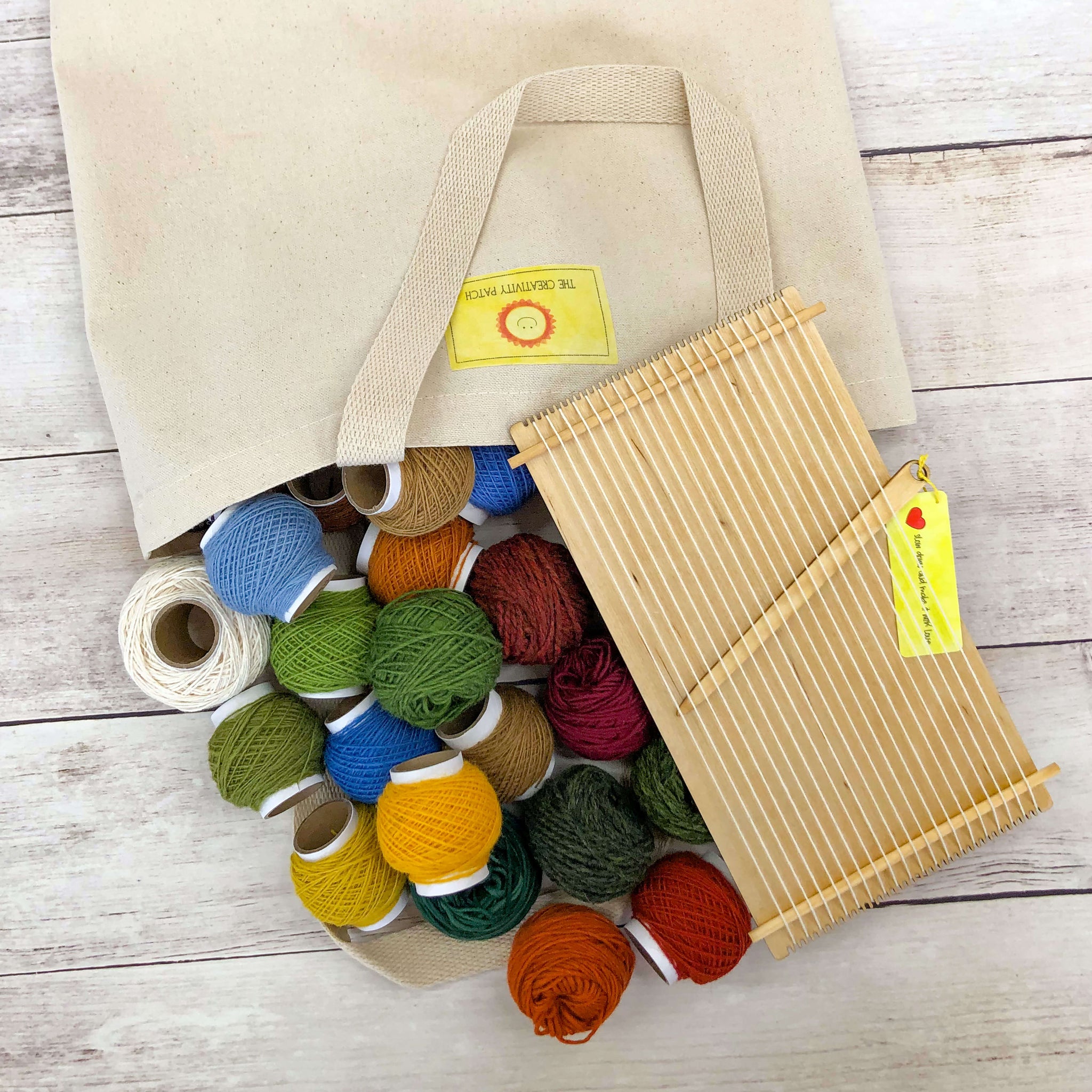 Wood Loom Weaving Kit - Wool Yarn in Natural Colors - The Creativity Patch  - Lucy Jennings
